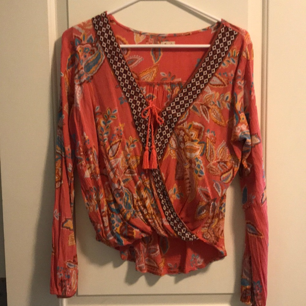 Tie front long sleeve